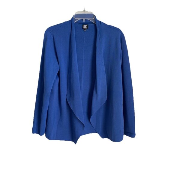 Gump's San Francisco Blue Open Front Long Sleeve Cardigan - Picture 1 of 7